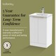 image 6 of Balterley Fluted 2-Door Floor Standing Vanity Unit with Basin & Handles | White | Satin White