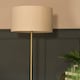 image 5 of ValueLights Tavel Brushed Gold Metal Floor Lamp with Table | Gold