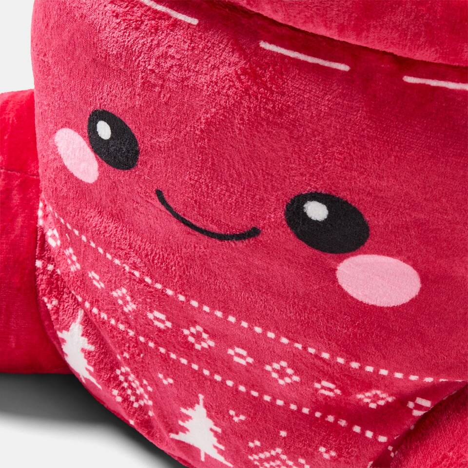 image 1 of OHS Kids Festive Hot Chocolate Cuddle Cushion Character Backrest Reading Pillow