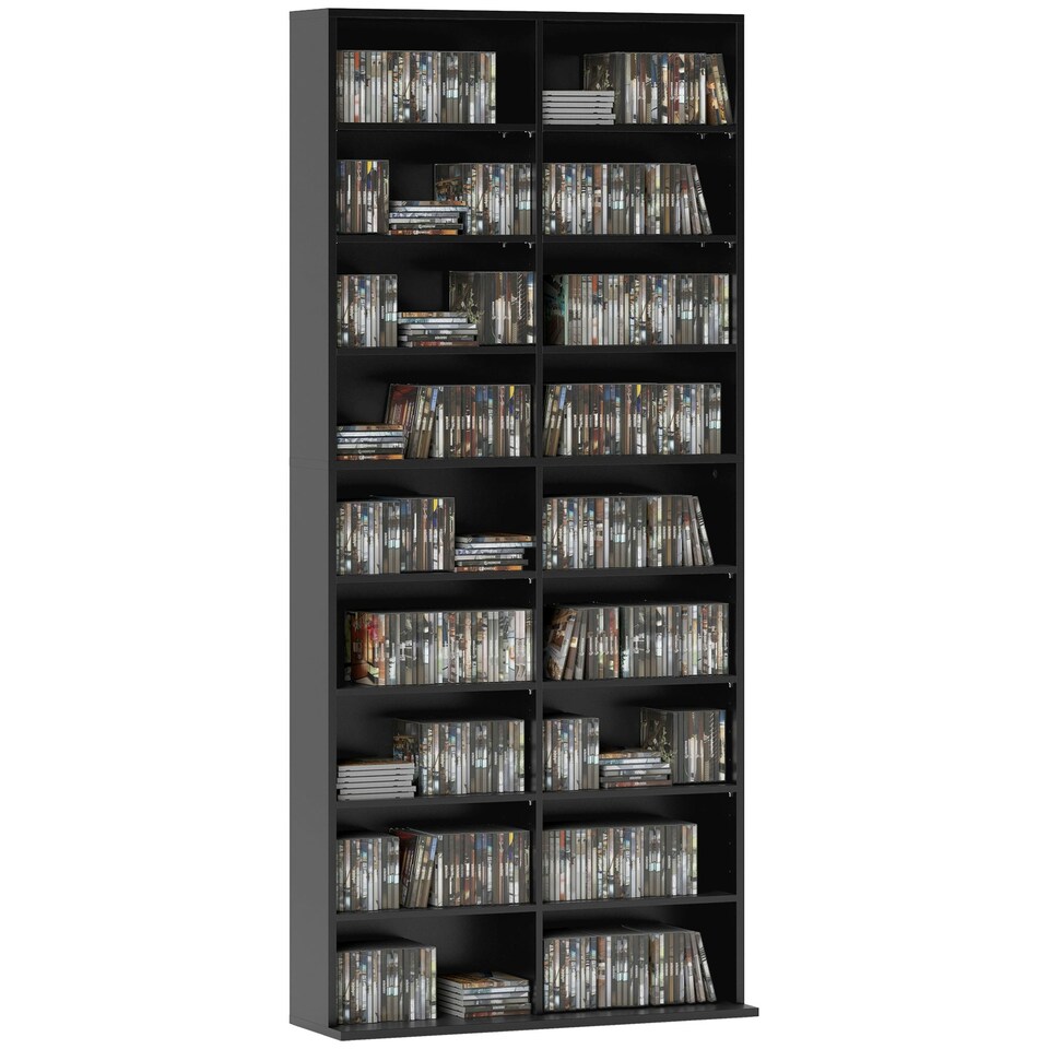 image 1 of HOMCOM CD Storage Unit DVD Storage Tower with Compartments