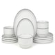 image 1 of 12pc Stackable Black Rim Dinner Set