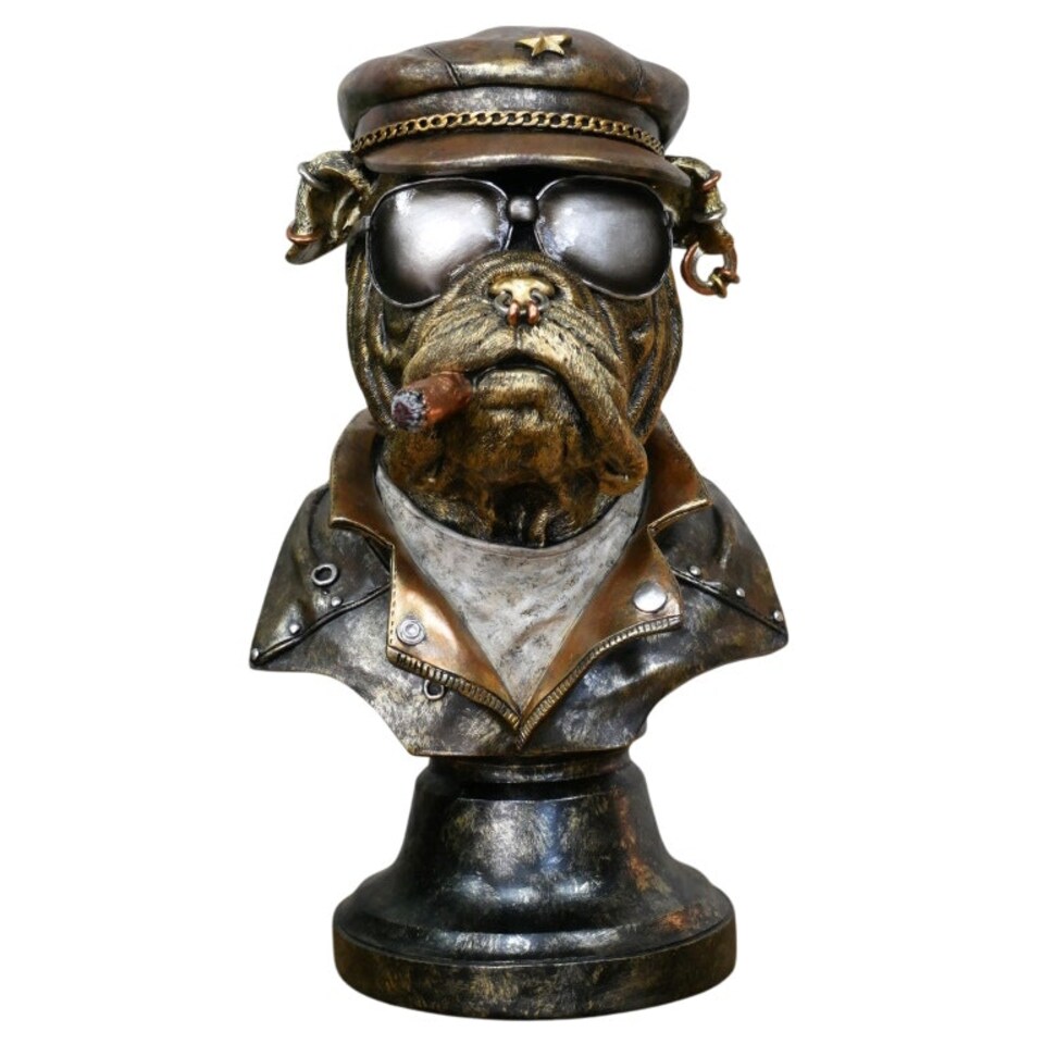 image 1 of Gifts Direct 2 U Smoking Bulldog Bust Ornament