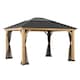 image 2 of Sunjoy Accessory Netting for Cedar Wooden Gazebo - 3.9m x 3.3m, Khaki, Suitable for A102005814, A102005803（Not Inculde Gazebo）
