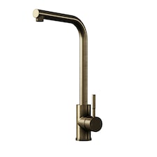 Balterley Modern L-Neck Single Lever Kitchen Sink Mixer Tap - Top Fix Installation | Brown | Antique Brass | 1