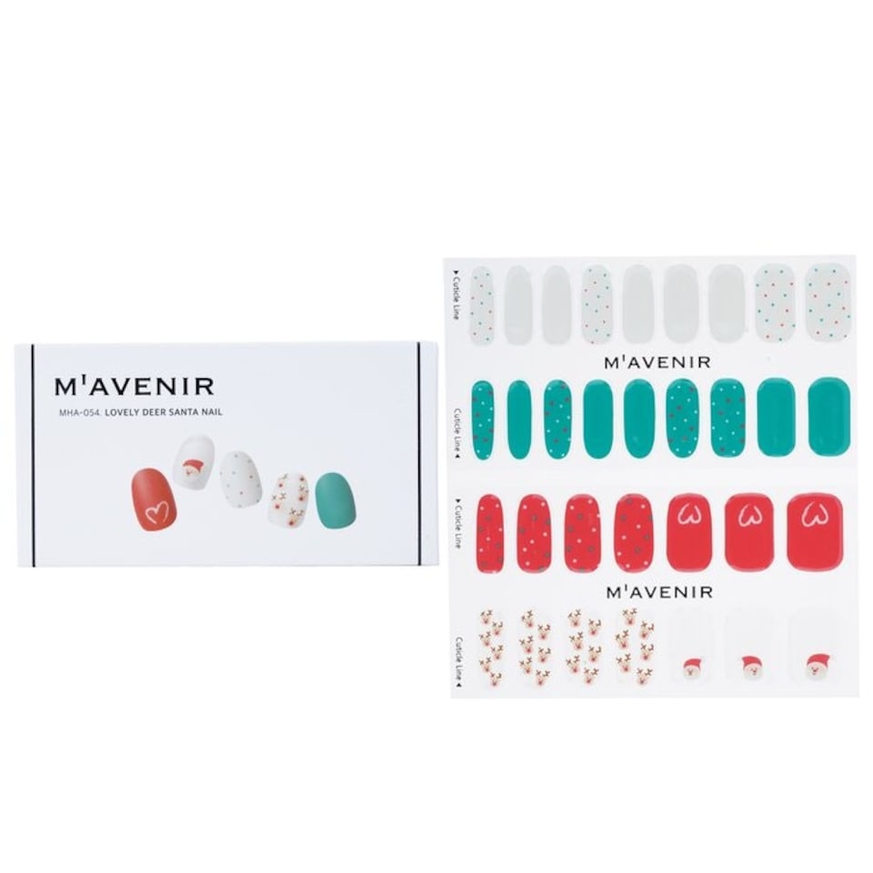 image 1 of Nail Sticker (assorted Colour) - # Lovely Deer Santa Nail - 32pcs Multi