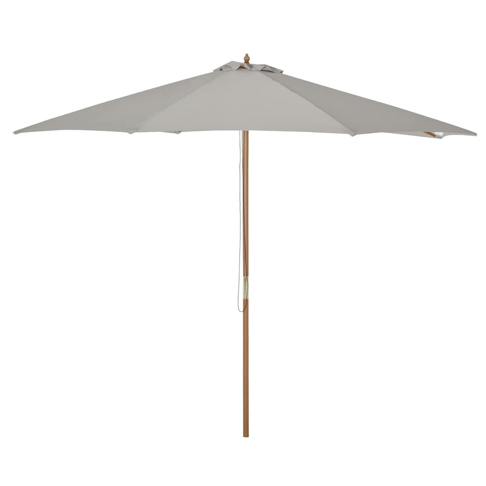 image 1 of Outsunny 3(m) Wooden Garden Parasol Sun Shade Outdoor Umbrella Grey