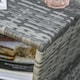 image 9 of Outsunny Rattan Wicker Tea Coffee Table w/ Umbrella Hole and Storage Space Grey
