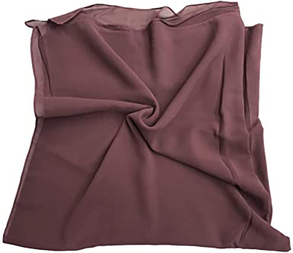 KAV Women Plain Elegant Chiffon Head Scarf Hijab, Silk Changer and Colour Turban Light Hair Wrap for Girls - (Grape)
