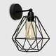 image 3 of ValueLights Cambourne Black Indoor Wall Light Black Shade Black