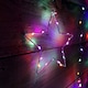 image 3 of 1.2m Premier Christmas Static Star LED Silver Pin Wire V Curtain Lights in Rainbow