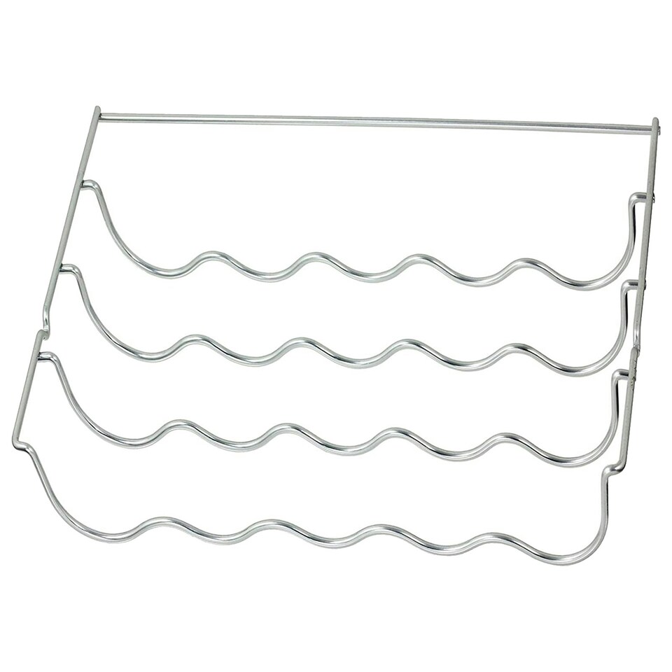 image 1 of SPARES2GO Wine Bottle Rack Shelf Insert compatible with Hoover Fridge (457 x 290 x 70mm) Silver