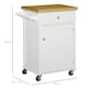 image 3 of HOMCOM Rolling Kitchen Cart Storage Trolley with Drawer Towel Rail White
