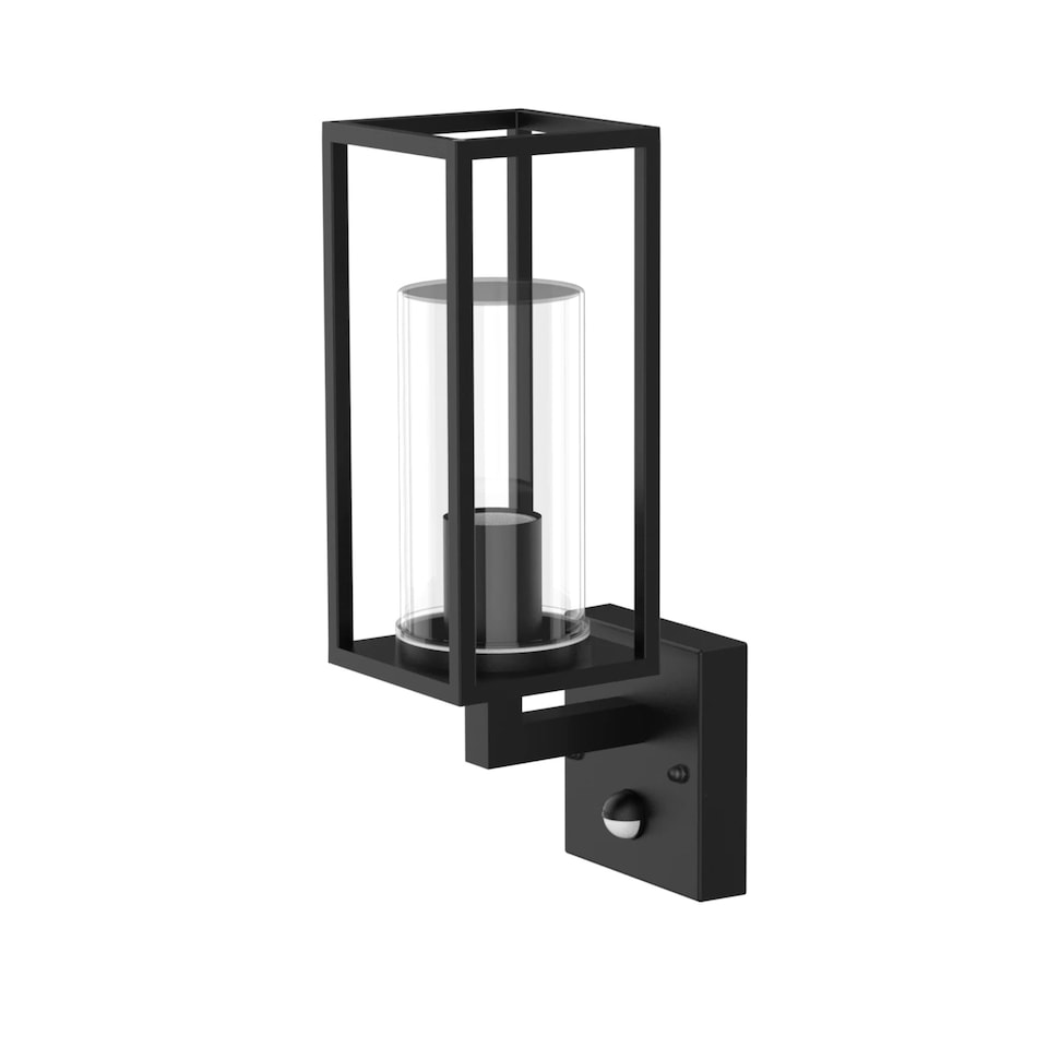 image 1 of CGC CHLOE Outdoor Wall Lantern Black with PIR Motion Sensor IP54