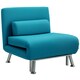 image 1 of HOMCOM Folding 5 Position Convertible Sleeper Chair Bed Dark Blue | Blue | Chair