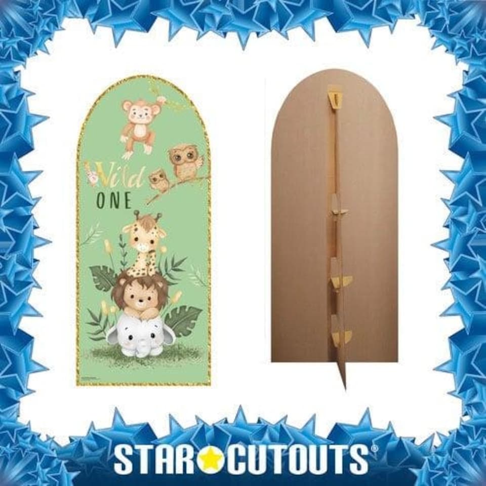 image 1 of Wild One Neutral Animals Single Backdrop Cardboard Cutout 185cm