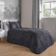 image 2 of OHS Quilted Embossed Patterned Soft Plump Coverless 7.5 Tog Washable Duvet Cover and Pillowcase Bedding Set | Grey | Charcoal Gaming | Single