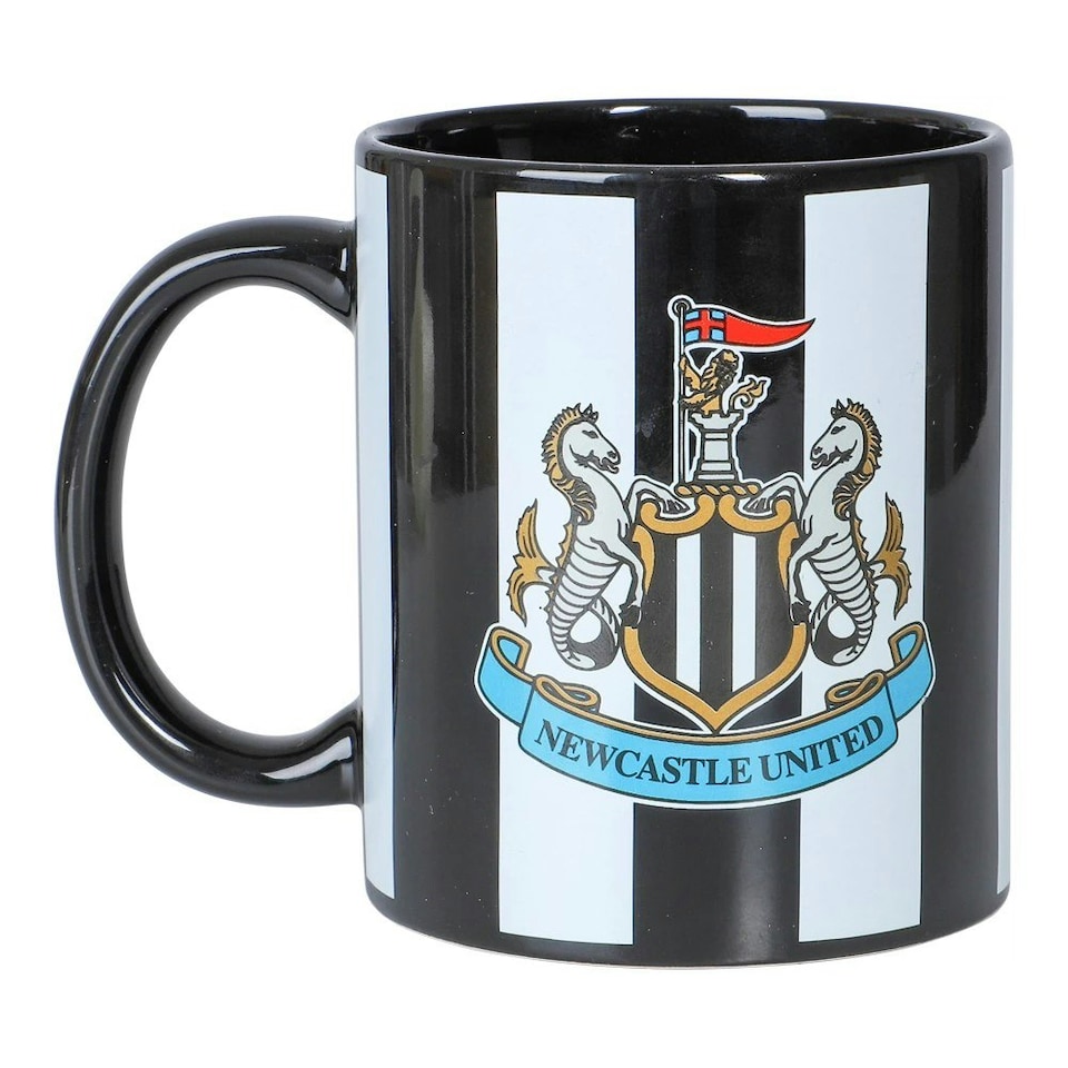 Newcastle United FC Stripe Ceramic Mug - Black/White/Gold - One Size