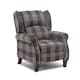 image 1 of Eaton Wing Back Fireside Checkered Fabric Pushback Recliner Chair (Charcoal)