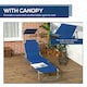 image 5 of Outsunny Folding Sun Lounger Set of 2 w/ Sunshade Adjustable Backrest Blue