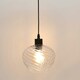 image 5 of First Choice Lighting Set of 2 Bradson Clear Swirl Glass with Black Pendant Fittings Black | Clear