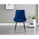 image 2 of Furniturebox 2x Pesaro Navy Velvet Black Leg Luxury Dining Chairs