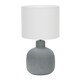 image 1 of ValueLights Chelsea Natural Linen Shade Hand Finished Sandblast Grey Ceramic Table Lamp | Grey