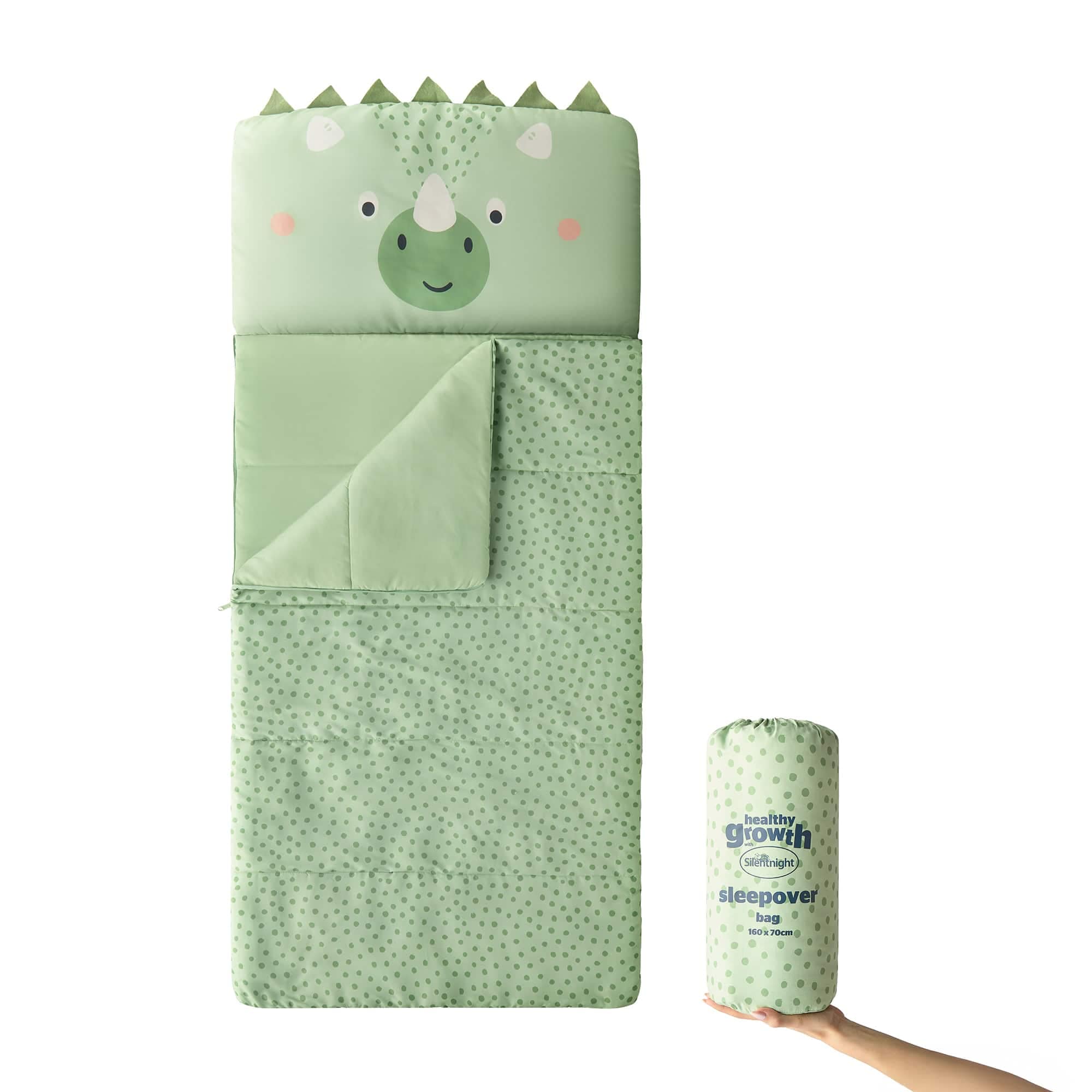 Silentnight Healthy Growth All-in-one Sleepover Bag, Dinosaur | Multi