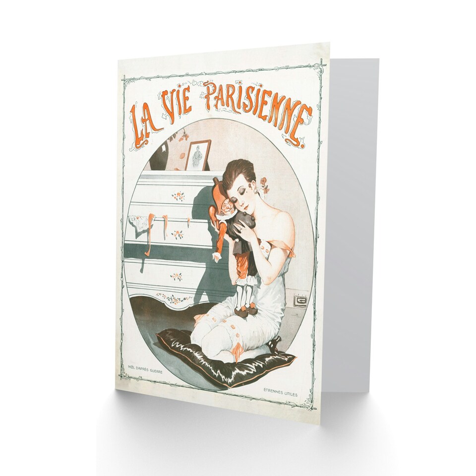 image 1 of La Vie Parisienne Post War Magazine Cover Christmas Card