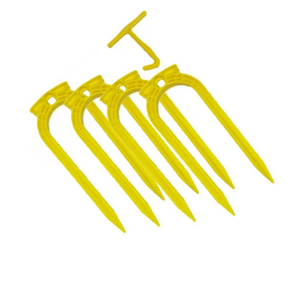image 1 of Carta Sport Plastic U-Shaped Football Ground Anchor (Pack of 4) - Yellow - 9in x 4in