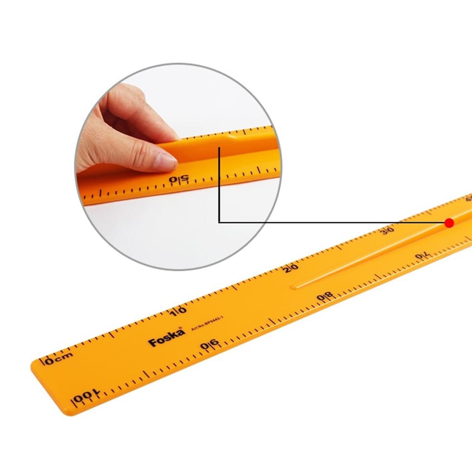 image 1 of Non-Magnetic Classroom 100cm Plastic Ruler