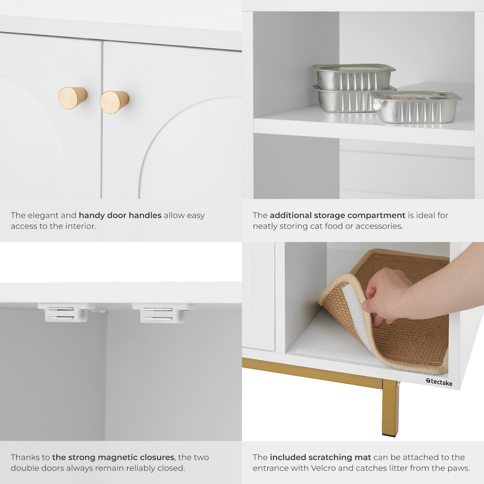 image 1 of Cat Litter Cupboard Kalea - side entrance, scratching mat, large doors, storage