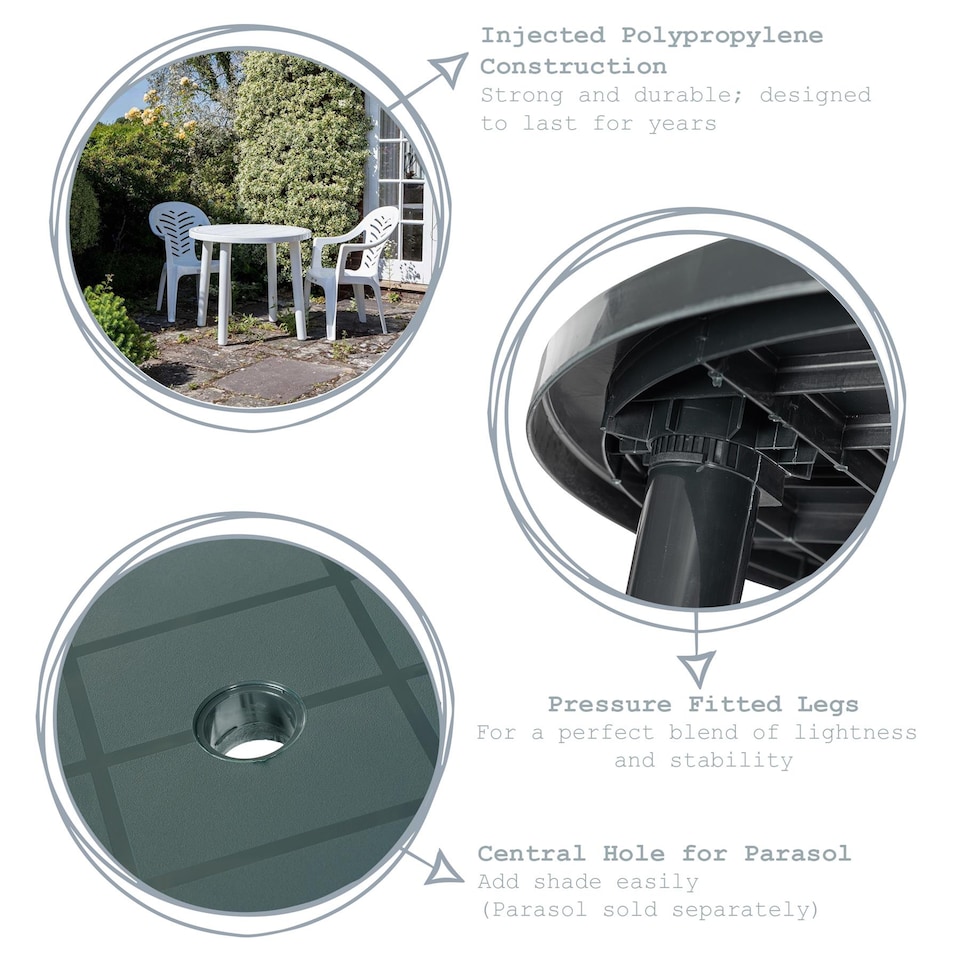 image 1 of Resol Tossa 4 Seater Garden Dining Table - White | White | White