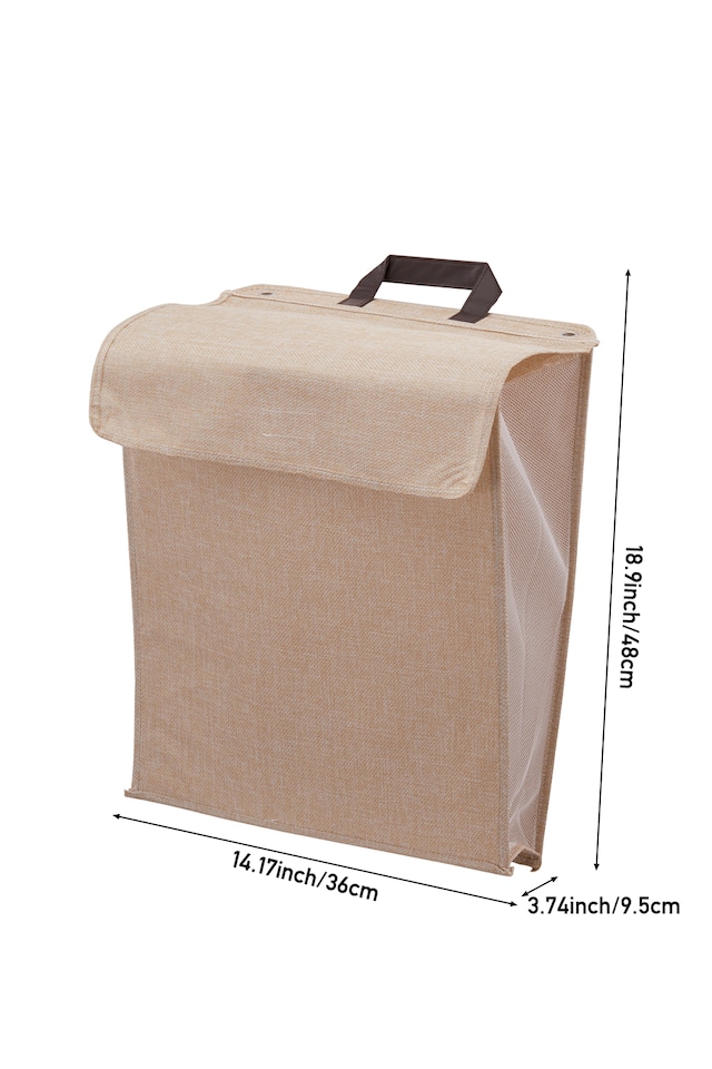 image 1 of Living and Home Foldable Medium Laundry Hamper | Cream