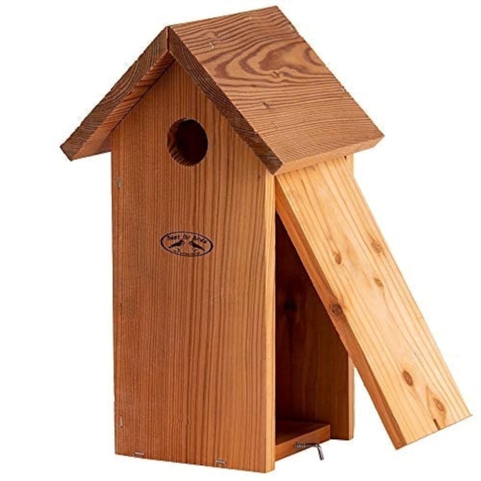image 1 of Douglas Fir Wood Bird Nest Box Wood 100% Brown