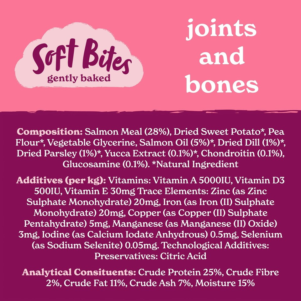 image 1 of Joints & Bones Salmon Oil Soft Bite Dog Treats (8x90g)
