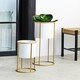image 5 of Interiors by Premier Stylish And Functional Large Black And Gold Floor Standing Planter, Sleek And Sturdy Outdoor Garden Pots White