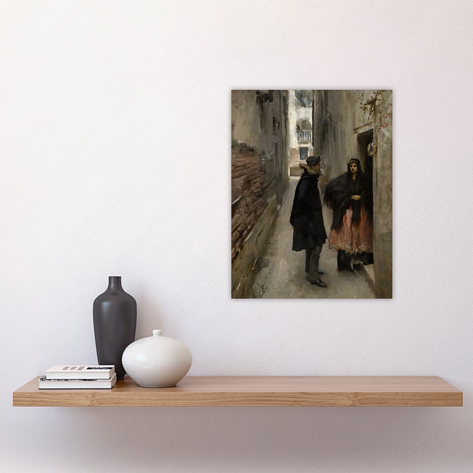 image 1 of Narrow Street in Venice John Singer Sargent Wall Art Poster Print 12X16"