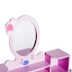 image 8 of HOMCOM Kids Dressing Table and Stool Set Make Up Desk with Storage (Pink) Pink | White