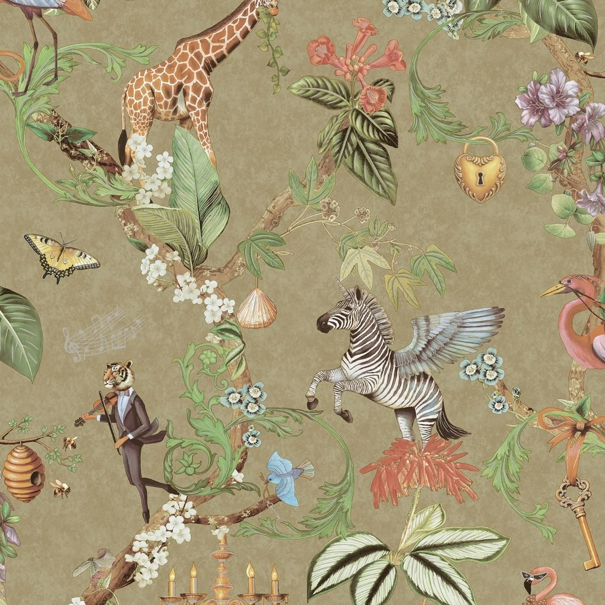 Holden Decor Safari Symphony Wallpaper Gold Gold 1