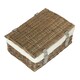 image 3 of 35cm Antique Wash Wicker Picnic Basket with Lining | White | White | One Size