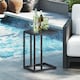 image 8 of COSTWAY C-Shaped Side Table Industrial Metal End Table Grey
