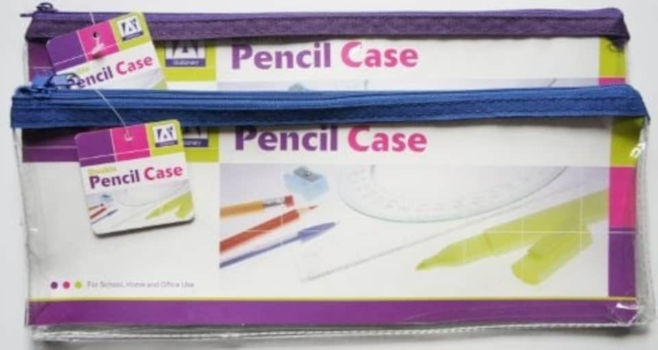image 1 of Double Pocket Stationery Pencil Case Assorted single supplied
