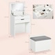 image 10 of HOMCOM Dressing Table with Mirror and Stool, Vanity Table with Storage, White