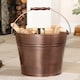 image 2 of Brushed Copper Kindling Bucket Copper