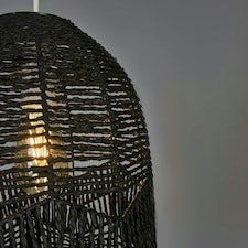ValueLights Rustic Black Woven Rope Bird Cage Ceiling Pendant Light Shade