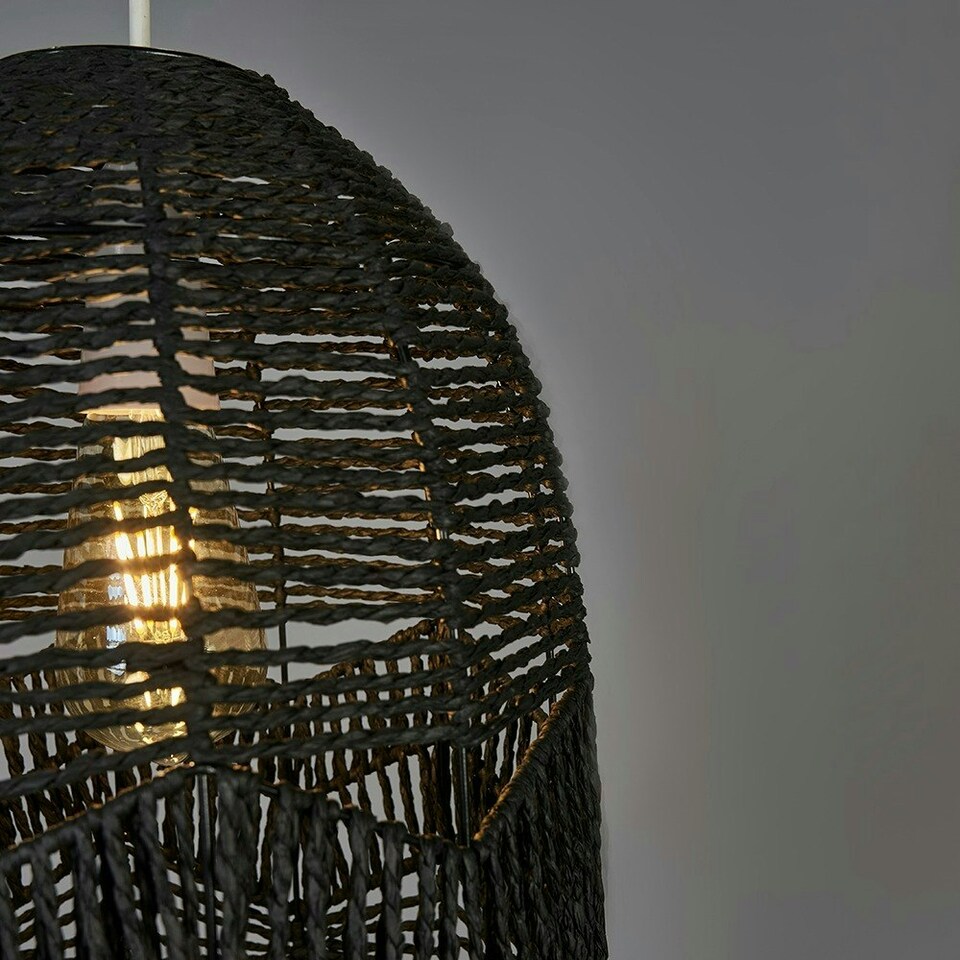 image 1 of ValueLights Rustic Black Woven Rope Bird Cage Ceiling Pendant Light Shade