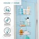 image 8 of House of Home Shower Caddy 3 Tier Bathroom Storage Organiser Over The Door Silver | Silver