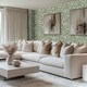 image 3 of Olive Leaf Wallpaper in Cream on Pistachio | Green | Green, Light | 50cm x 10m