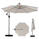 image 1 of COSTWAY 290 cm Solar Offset Hanging Sunshade Parasol Beige Cream