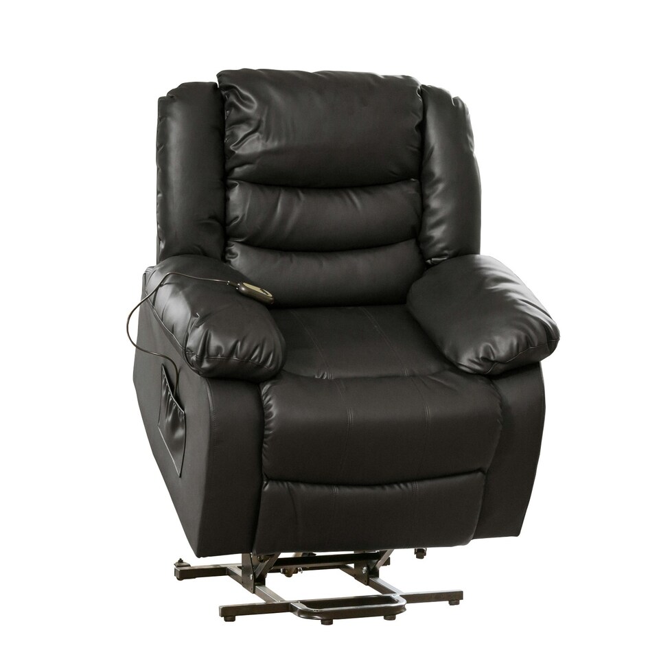 image 1 of Brooklyn Electric Riser Recliner with Massage and Heat - Black